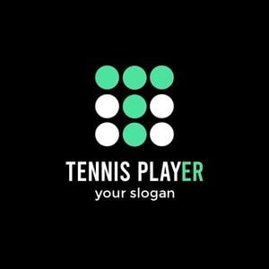 sport, sports, fitness, Black Tennis Player Logo Template