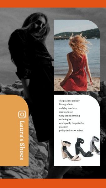 footwear, social media, collage, Women's High Heels Fashion Shoes Branding Marketing Instagram Story Template