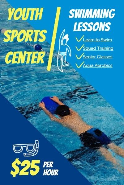 swimming pool, education, course, Swimming Class Pinterest Post Template