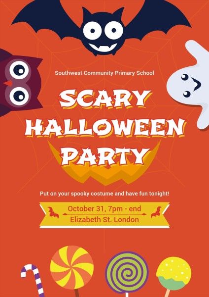 holiday, life, creepy, Scary Halloween Party Poster Template