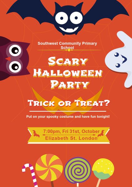 Scary Halloween Party Poster