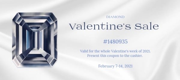 White Valentine's Day Diamond Sale Gift Certificate Gift Certificate