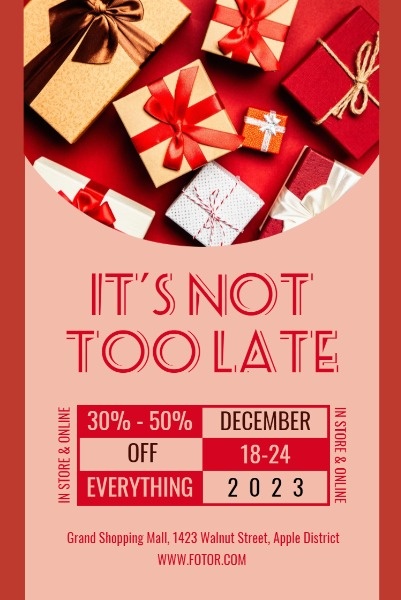 Red Background Of Christmas Gift Box Pinterest Post
