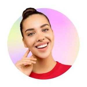 female, photo, image cutout, Pink Gradient Social Media Profile Picture Avatar Template
