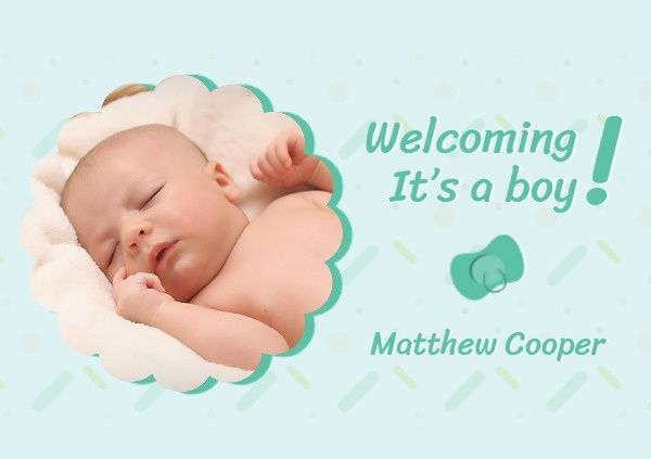 baby, post card, social media, Newborn Announcement Postcard Template