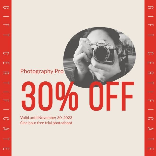photography, photographer, photograph, Camera Sale Coupon Instagram Post Template