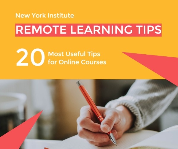 Orange Remote Learning Tips Facebook Post Facebook Post