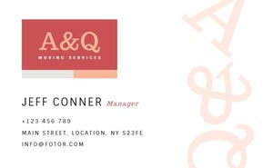 Red Moving Service Business Card Business Card