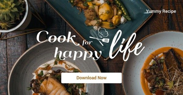 Facebook app ad,  Facebook ad,  Facebook, Cook For Happy Life Facebook App Ad Template
