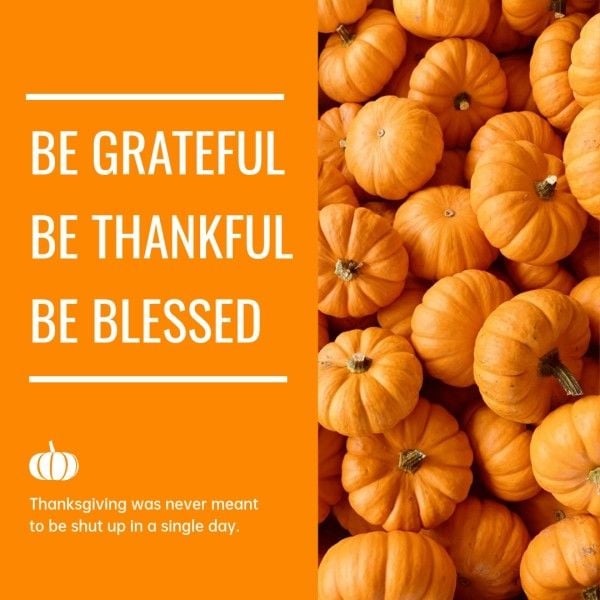黄色の幸せな感謝祭の感謝 Instagram投稿