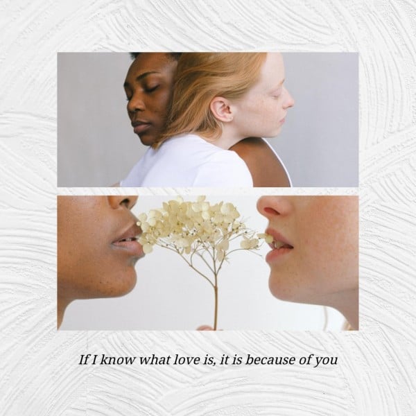 White LGBT Homosexual Love Quote Photo Collage (Square)