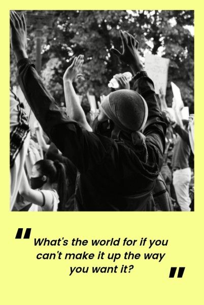 black lives matter, humanity, equality, Black And Yellow Simple Human Rights Pinterest Post Template