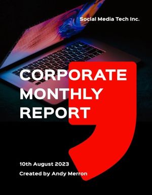 business, company, firm, Modern Social Media Corporate Monthly Report Template