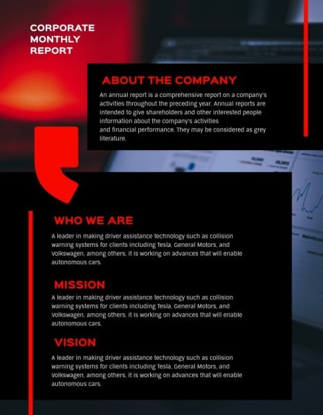 Modern Social Media Corporate Monthly Report Report
