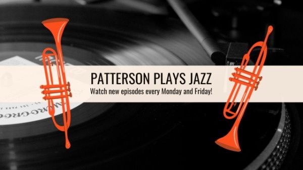 retro, vintage, classic, Jazz Music Channel Youtube Channel Art Template