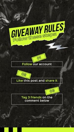 step, step by step, rules, Black Friday E-commerce Online Shopping Branding Giveaway Checklist Instagram Story Template