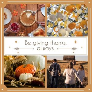 family, holiday, festival, Orange Thanksgiving Collage Instagram Post Template