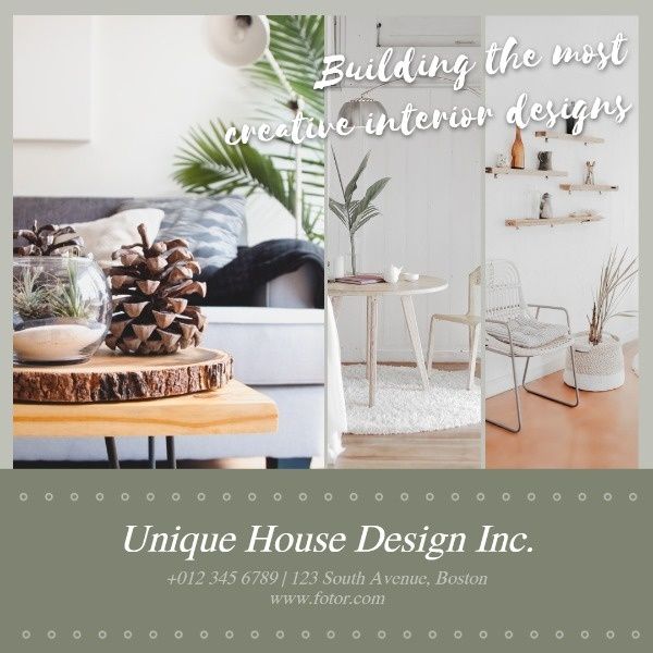graphic design, home decoration, life, Interior Design Instagram Post Template
