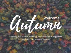 tree, fall, season, Simple Welcome Autumn Card Template
