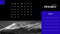 time, schedule, life, Black Snow Mountain Calendar Template