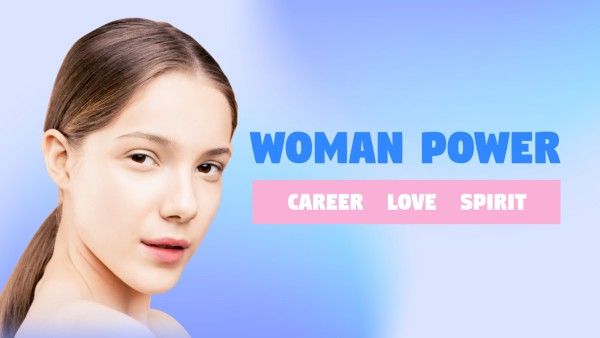 youtube thumbnail, social media, video, Blue Woman Power Career Love Spirit Youtube Channel Art Template