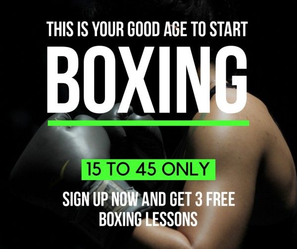 sport, business, man, Black Boxing Lesson Facebook Post Template