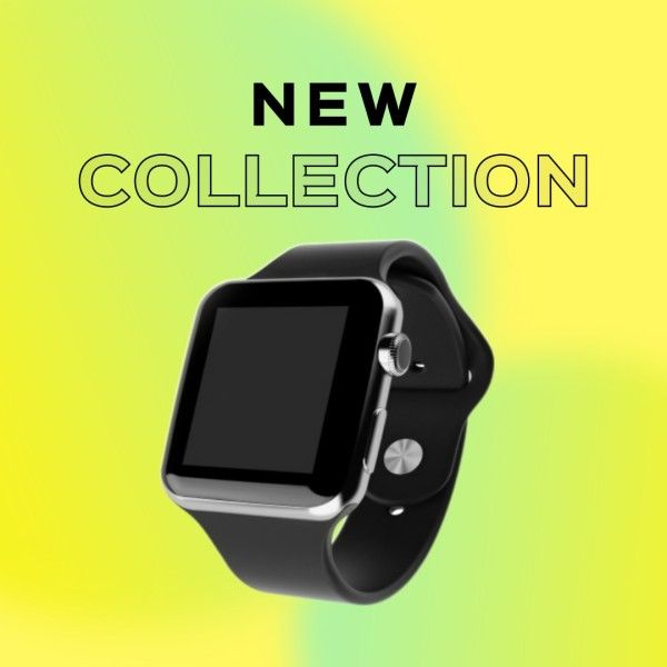 sale, promotion, digital watch, Green Gradient Wrist Watch New Collection Product Photo Template