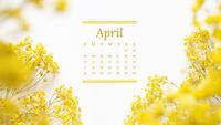 Yellow April Spring Monthly Calendar