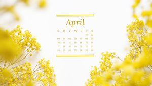 flower, photo, life, Yellow April Spring Monthly Calendar Template