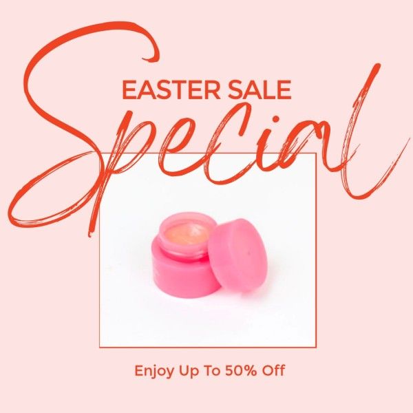 promo, discount, promotion, Peachy Pink Clean Special Easter Sale Instagram Post Template