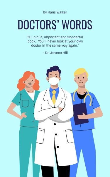 medical, hospital, clinic, Green Cartoon Doctor Book Cover Template