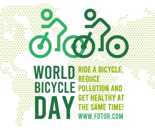 Cute World Bicycle Day Facebook Post