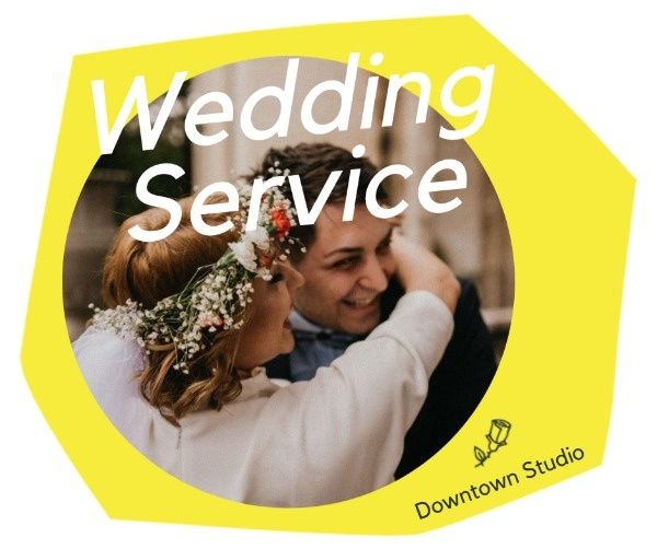 sale, marketing, business, Yellow And Modern Wedding Service Facebook Post Template