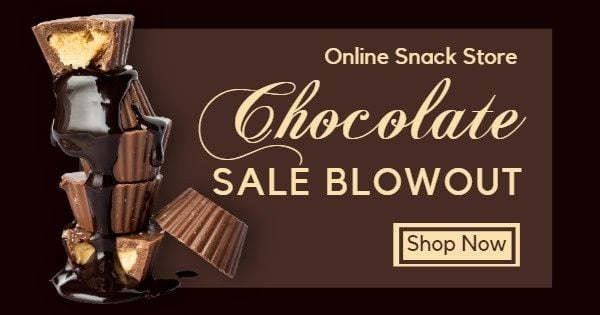 discount, shop, food, Black Chocolate Online Sale Facebook Ad Medium Template