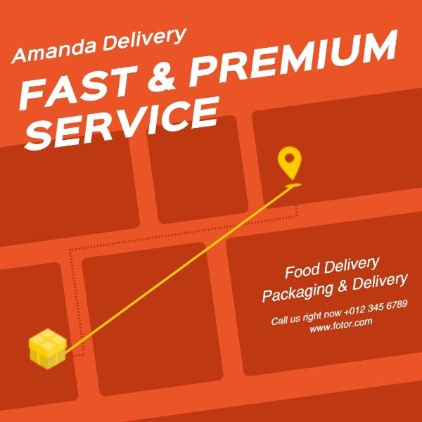 fast, premium, delivery, Get Courier Service Instagram Post Template