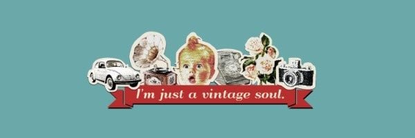 vintage soul, personal, quote, Vintage Car Twitter Cover Template