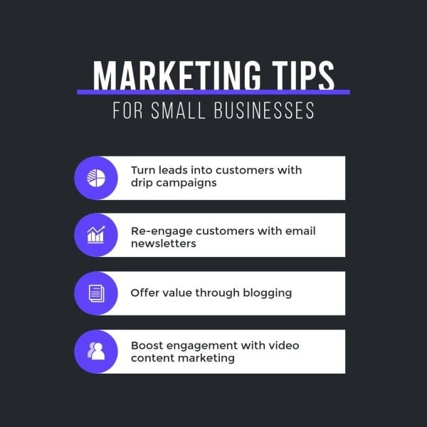 Balck  Marketing Tips For Small Business Instagram Post