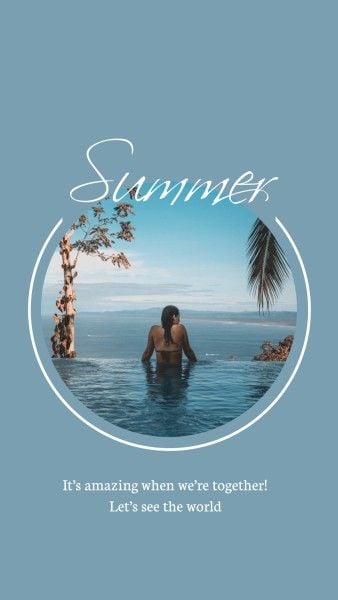 vacation, sea, beach, Blue Summer Collage Instagram Story Template