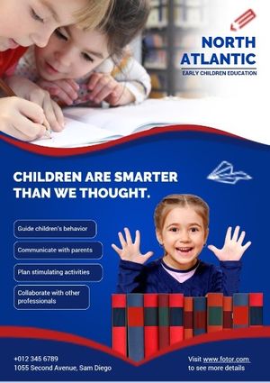 children, schools, course, Early Education Institutions Poster Template