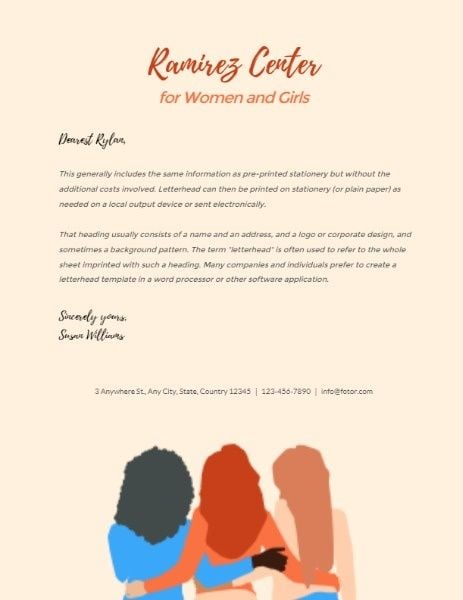 charity, ngo, non-profit, Women's Association Letterhead Letterhead Template