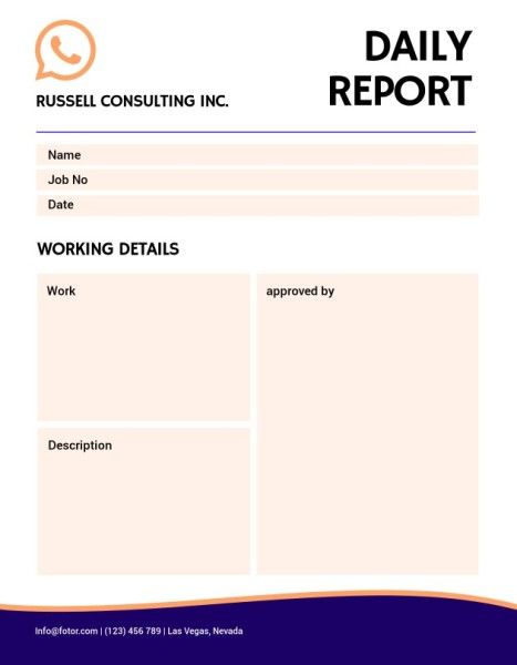 White Simple Daily Working Report  Daily Report