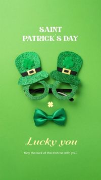 st patricks day, happy st patricks day, st. patrick, Green Hat Saint Patricks Day Wish Instagram Story Template