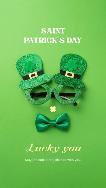 st patricks day, happy st patricks day, st. patrick, Green Hat Saint Patricks Day Wish Instagram Story Template