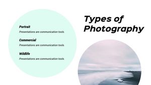 basc photography, tutorial, guide, Blue Basic Photography Tips Camera Art Presentation Template