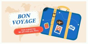 voyage, journey, fun, Travel Suitcase Twitter Post Template