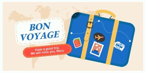 voyage, journey, fun, Travel Suitcase Twitter Post Template