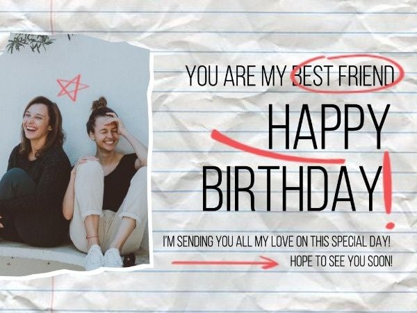 wish, wishes, happy birthday, Best Friend's Birthday Card Template