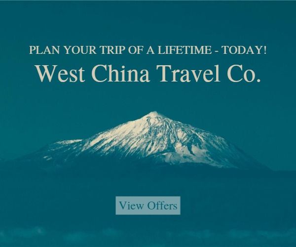 nature, mountain, travelling, West China Travel Medium Rectangle Template