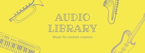 music, classic, song, Yellow Audio Library Facebook Cover Template