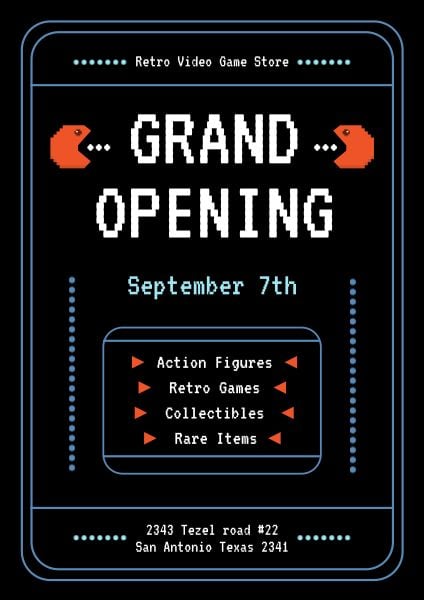 Online Video Game Store Grand Opening Poster Template Fotor Design Maker